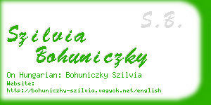 szilvia bohuniczky business card